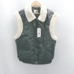 ◇ ◎●未使用●⊇ Java 合成皮革 ボア ノースリーブ ベスト サイズ M ブラック系 レディース E  【1501160041371】