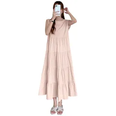 【特価セール】ワンピース レディース メメエクストラ ロングワンピース 春 夏 ノースリーブ Aライン ロング 大きいサイズ XTRA] オフィス おしゃれ 上品 カジュアル ゆったり ミモレ丈 綿 [MEME 夏服 きれいめ かわいい 韓国 体型カバー 着痩