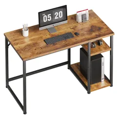 【在庫処分】勉強机 ゲーミングデスク desk ワークデスク 家具 computer パソコンラック table pcデスク 学習机 デスク 机 収納 100幅100*奥行48*高さ74cm パソコンデスク SZ121LHM スチールウッド簡易棚付きデスク M