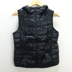 U■ユニクロ/UNIQLO ウルトラライトフーディダウンベスト【M】黒/LADIES/3【中古】■