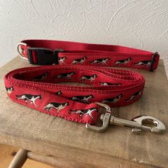 ジャーマンシェパード　首輪とリードのセット　アメリカ製　新品　首周り33-53cm リード長さ120cm テープ幅25mm