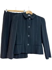 RE211 【美品】KRIZIA クリツィア　ストライプ　セットアップ　ジャケット&タイトスカート　ブラック　レディース　サイズ40