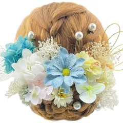 [JZOON] 髪飾り つまみ細工 7色 ドライフラワー 造花飾り 水引 ヘアーアクセサリー かすみ草 人気 和服 着物 振袖 袴 花 浴衣 成人式 七五三 結納 卒業式 入学式 結婚式 発表会