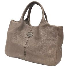 TOD'S　トッズ　レザー　トートバッグ　グレージュ　aq11573