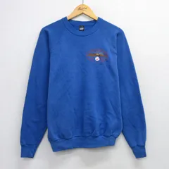 L/古着 スクリーンスターズ 長袖 スウェット メンズ 80s CANYON 野球 ラグラン クルーネック 青 ブルー 25sep19 中古 スエット トレーナー 