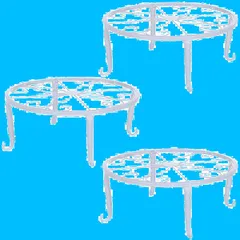 人気☆彡園芸 スタンド ガーデニング アイアン 花台 植木鉢 飾り フラワー アンティーク 直径 23cm 高さ 13cm S-NET 鉄製 SN-337-FS 白 3