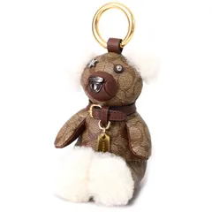 【未使用保管品】コーチ バスキア ぬいぐるみ テディベア 本革 レザー ブラック COACH】コーチ ぺブルレザー スムースレザー ジャン ミシェル