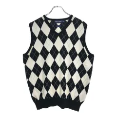 POLO GOLF ポロゴルフ ラルフローレン コットン ニットベスト アーガイルチェック(メンズ L)中古 古着 U7406