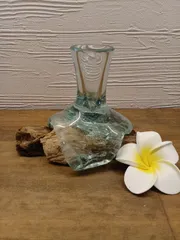 バリ島　ガラス　流木　オブジェ　花瓶　一輪挿し　アジアン雑貨