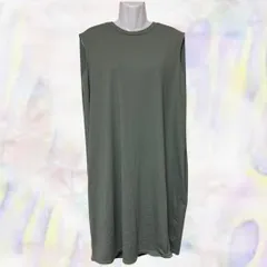 NAVY　ネイビー　ワンピース　グリーン　レディース　ノースリーブ　ラウンドネック　Iライン　ひざ丈　ゆったり　フリーサイズ