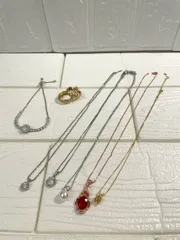 I【まとめ売り】アクセサリー まとめ7点セット ネックレス ブレスレット イヤリング S925刻印有 メッキ 石付き レディース オシャレ 普段使い