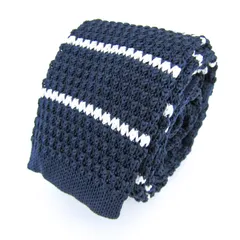 グローバルワーク ブランド ネクタイ ニットタイ ボーダー柄 PO メンズ ネイビー GLOBAL WORK 【中古】