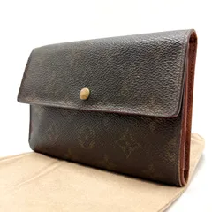 ?格安? LOUISVUITTON ルイヴィトン 三つ折り 財布 コンパクトウォレット モノグラム 総柄 ゴールド金具 ロゴ型押し カードケース 小銭入れ 定期入れ PVCレザー ユニセックス レディース メンズ ブラウン 茶色