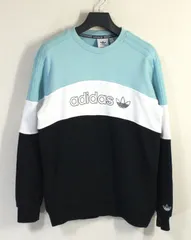 adidas アディダス オリジナルス GD5788  切替 胸プリント スウェット  トレーナー 男女兼用デザイン