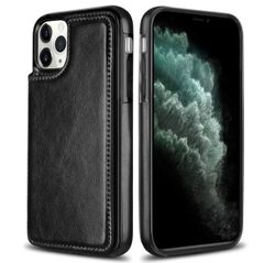 iphone14レトロカードケース マグネットPUレザーiphoneカバーケース (iphone14, ブラック)