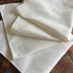 高級 フランス製 リネン 麻 ナプキン ランチョンマット アイボリー 3枚 新品 高級 フランス製 リネン 麻 ナプキン ランチョンマット アイボリー 3枚