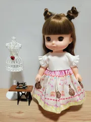 ハンドメイド　ソランちゃん　メルちゃん　お人形　服　ワンピース　ロング　フリル　雪の結晶　プリンセス