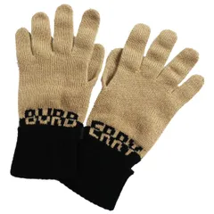 未使用品●BURBERRY バーバリー ロゴインターシャ カシミヤ98％ グローブ/手袋 アーカイブベージュ×ブラック M/L イタリア製 正規品 q03-st30221-011のサムネイル