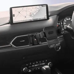 LUWU CX-5/CX-8専用スマホホルダー 【黒木目調、延長アーム付き、角度調節がさらに自由に】 360度回転・ワンタッチクリップ 携帯ホルダー スマホスタンド CX-5 アクセサリー CX-8 カスタムパーツ