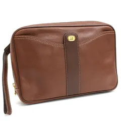 【中古】ダンヒル/セカンドバッグ/クラッチバッグ/レザー/ブラウン/ゴールド金具/dunhill