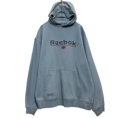 Reebok ロゴスウェット パーカー XL ライトブルー リーボック スポーツ プルオーバー 裏起毛 ビッグサイズ 古着卸 アメリカ仕入 a701-5622