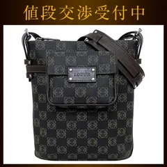 ロエベ ショルダーバッグ グレー ブラウン アナグラム 美品 ポーチ付