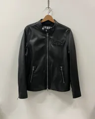 DIESEL ディーゼル  l-metalo  ラムレザー エンボスロゴ シングルライダース サイズ46 レーヨン100%