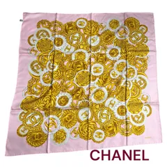 ● 美品　シャネル　ヴィンテージ　クラシカル　チェーン柄　シルク　大判スカーフ　CHANEL 5D111