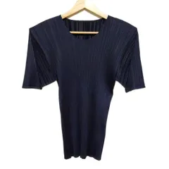 プリーツプリーズ　カットソー　半袖　トップス　ネイビー　Lサイズ PLEATS PLEASE ISSEY MIYAKE（カットソー(半袖/袖なし)）の