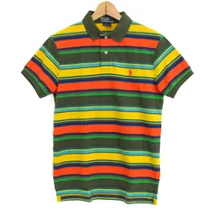 ポロバイラルフローレン ポロシャツ 半袖 オーダー ポニーロゴ トップス メンズ Mサイズ カーキ×グリーン系 Polo by Ralph Lauren 【中古】