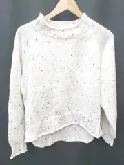 ◇ AS KNOW AS PLUS アズノゥアズプラス 長袖 ニット セーター サイズF アイボリー系Vカットネックマルチ レディース P  【1406110009855】