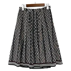 Reflect リフレクト  プリーツスカート size9/ブラック×ホワイト×パープル