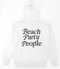 プルオーバーパーカー　ビーチ　beach ユニセックス　ホワイト×ブラック