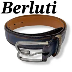 ✨美品/希少✨ベルルッティ　ベルト　初期　カリグラフィー　スクリット　茶 ベルルッティ Berluti ベルト レザーベルト バックル