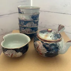 九谷焼　茶道具　7点　まとめセット　九谷美泉　湯冷 急須　湯呑 煎茶道具 色絵　縁起物