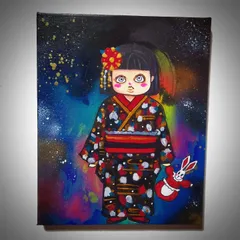 青木淳子『人形』油彩画【真作保証】 絵画 - 北海道画廊-