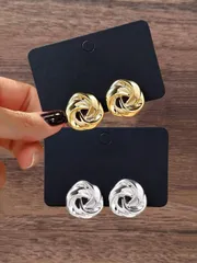 ジュエリー レディース イヤーアクセサリー セット 新作ファッション ゴールド&シルバーリーフスタッドピアスセット2組、デイリー、パーティー、旅行、女性&女の子へのギフト