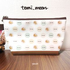 【tomi_moon】柴犬クロワッサン三角ポーチ メイクポーチ 化粧品入れ