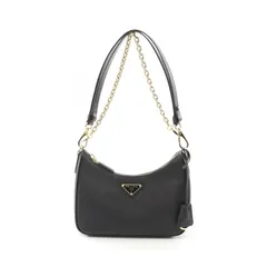 プラダ PRADA ショルダーバッグ SAFFIANO LUX Re-Edition 1995 チェーン Re-Nylon 1BC204NZVF0632 ブラック サフィアーノレザー ショルダーバッグ レディース 新品