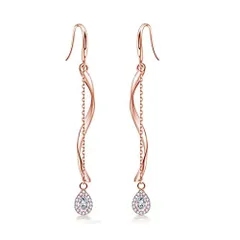 ピンクゴールド2 S.White 商品 ピアス レディース 人気 最高級ジルコニア ピアス 揺れる 「愛の舞」 金属アレルギー対応 18金 ピンクゴールド ピアス シルバー925 ピアス 女性 アクセサリー プレゼント