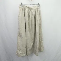 ◇ ⊂ nano universe ナノユニバース ナイロン系 ロング フレア フレアスカート サイズ2 ベージュ系 レディース E  【1505290041607】