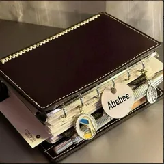 新品 大人気 ダブルリング A7 無地80枚 システム手帳 カバー　バインダー　リフィル付き ミニ6　 ブラウン