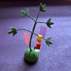 七夕飾り　つまみ細工　笹の葉　ハンドメイド　インテリア　七夕　ミニチュア