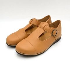 Figurino フィグリーノ 23.5cm ライトキャメル キャメル mer0439 フラット 軽量 Tストラップシューズ 日本製 本革 ft310