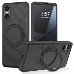 新品 BENTOBEN Xperia 10 VI ケース SO-52E / SOG14 MagSafe対応 360°回転スタンド 縦横両対応 カーボン風デザイン 耐衝撃 マグネット内蔵 車載スマホホルダー対応 ストラップホール付き エクスペリア10 vi ケー