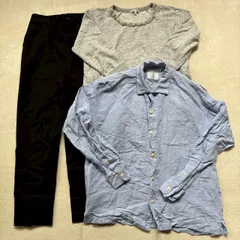 【まとめ売り】【3点セット】GLOBAL WORK グローバルワーク レディース Sサイズ スウェット ビジュー 長袖 七分袖 ブラック パンツ シンプル きれいめ カジュアル