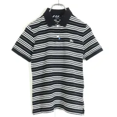 バーバリー★ミックスボーダー半袖シャツ　可愛いワンポイント刺繍♪　サイズ1　黒系　z13630