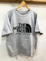 ★THE NORTH FACE/ノースフェイス パープルレーベル ロゴプリントクルーネックスウェット 裏毛トレーナー レディース Mサイズ グレー★ 現在