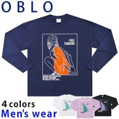 ガール プリント Tシャツ メンズ 長袖 ワイド デザイン OBLO グッズ 12515004C