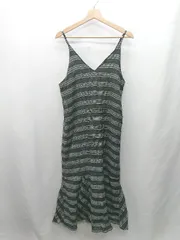 ◇ ⊂ KBF ケービーエフ チェック柄 ノースリーブ ロング キャミワンピース サイズone ブラック レディース E  【1411280017906】